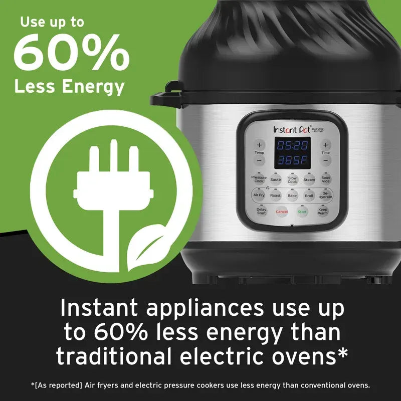 Instant Pot Duo Crisp 11 in 1 Air Fryer &amp; Pressure Cooker, 8 Qt, Stainless Steel