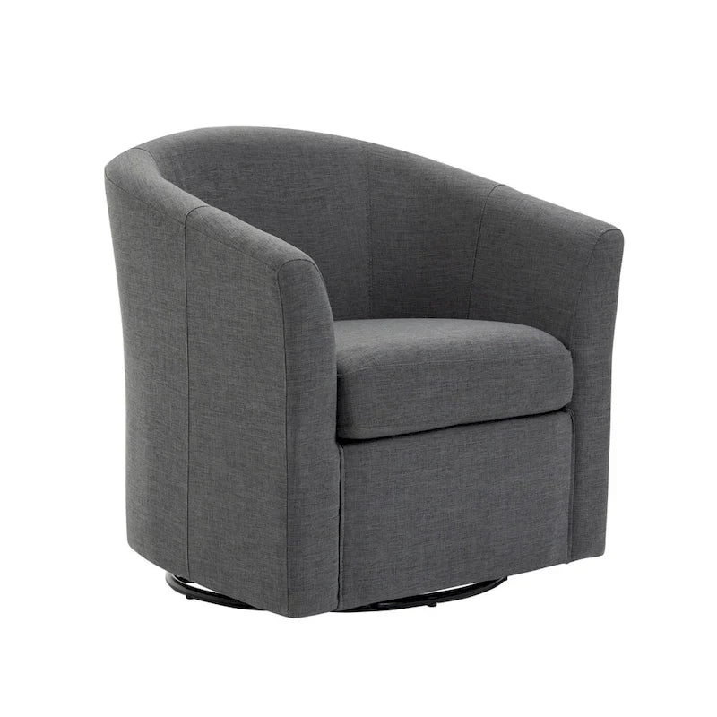 Modern Upholstered Swivel Barrel Chair Living Room Accent Chair