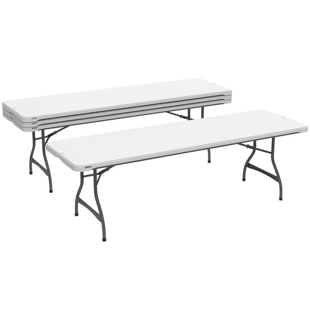 2025 Lifetime 4-Pack Commercial Stacking 8 ft Folding Table - White (80344)