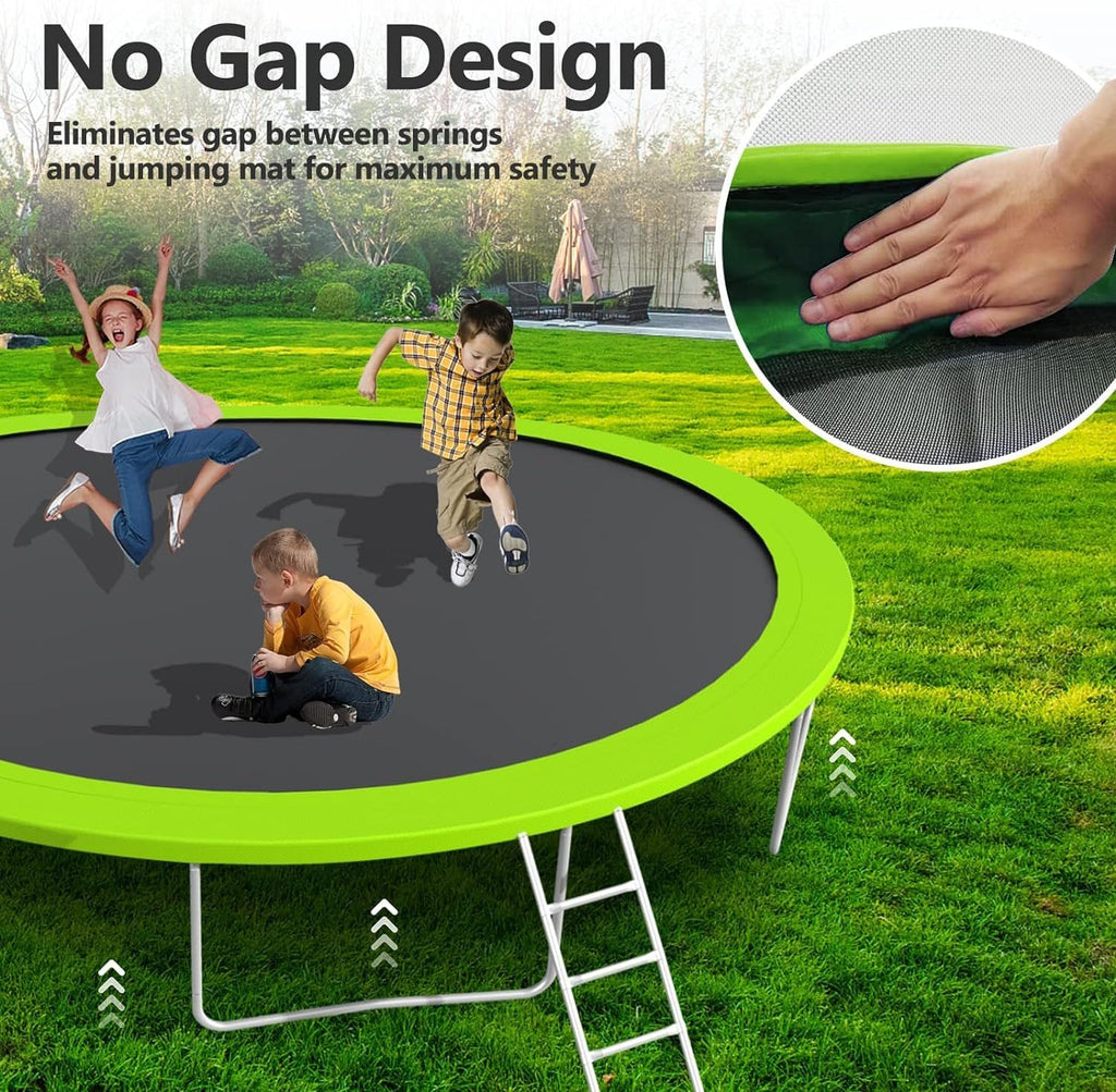 Upgraded 16Ft Trampoline with Basketball Hoop & Net