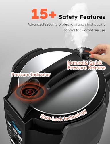 Nuwave Duet Air Fryer and Electric Pressure Cooker Combo with 2 Switchable Lids, 300 FoolProof One Touch Presets, Crisp&amp;Tender Tech, 6QT Heavy duty Stainless Steel Pot, 15  Safety Features : Home &amp; Kitchen