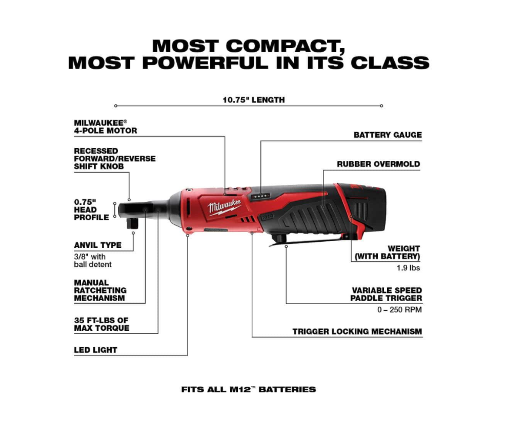 12 FUEL 12-Volt Lithium-Ion Brushless Cordless 4-in-1 Installation 3/8 in