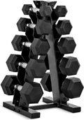2025 CAP Barbell 150 LB Coated Hex Dumbbell Weight Set with Vertical Rack, Black