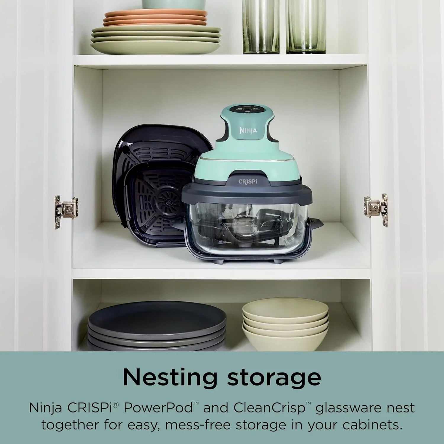 Ninja Crispi 4 in 1 Portable Glass Air Fryer Cooking System 4QT 6 Cup TempWare Glass Containers