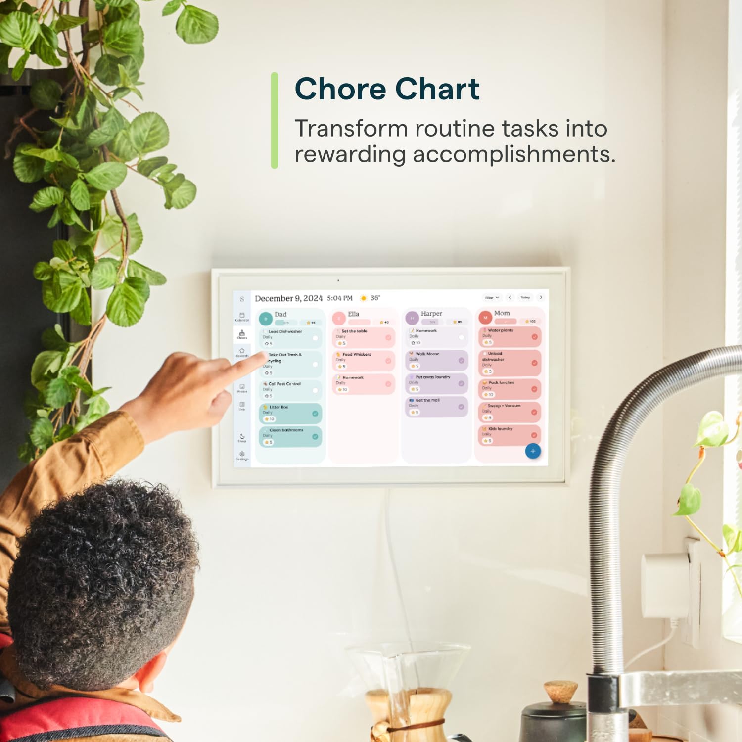 Skylight 15" Digital Calendar & Chore Chart, Wall Mount
