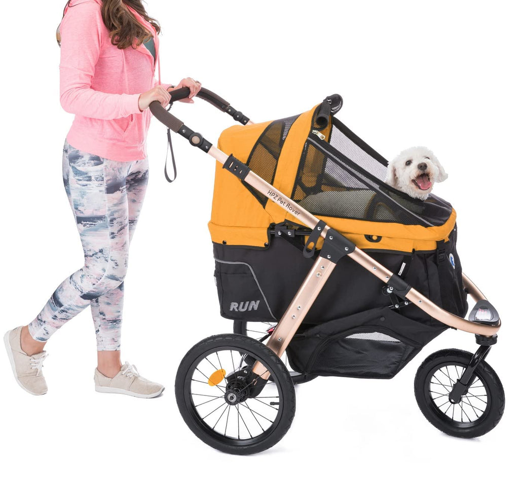 Jogging Sports Stroller with Comfort Rubber Wheels/Zipper-Less Entry/1-Hand Quick Fold/Aluminum Frame for Small/Medium Dogs Cats and Pets (Green Camo)
