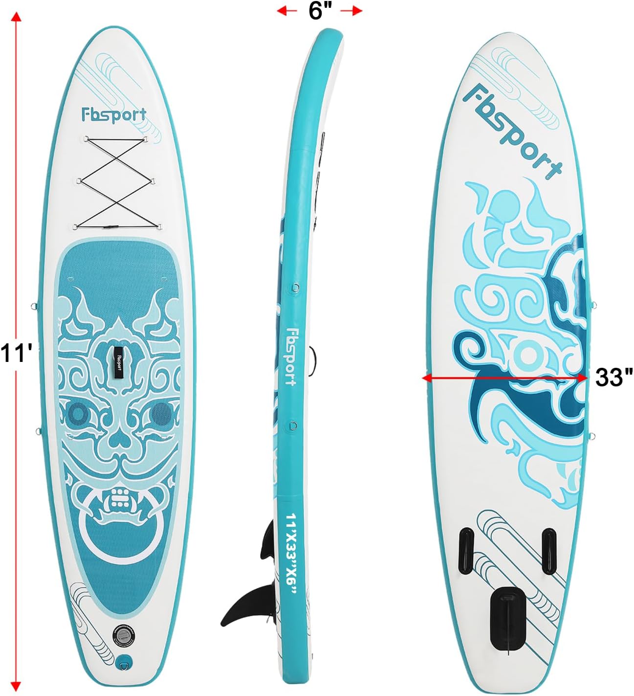 Premium Stand Up Paddle Board Yoga Board with Durable SUP Accessories & Carry Bag | Wide Stance Surf Control Non-Slip Deck Leash Paddle and Pump for Youth & Adult