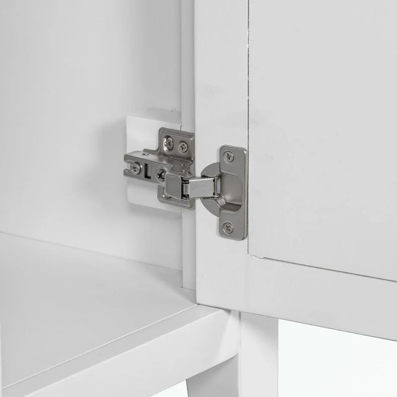 Bathroom Vanity with Ceramic Basin, Two Cabinets and Five Drawers