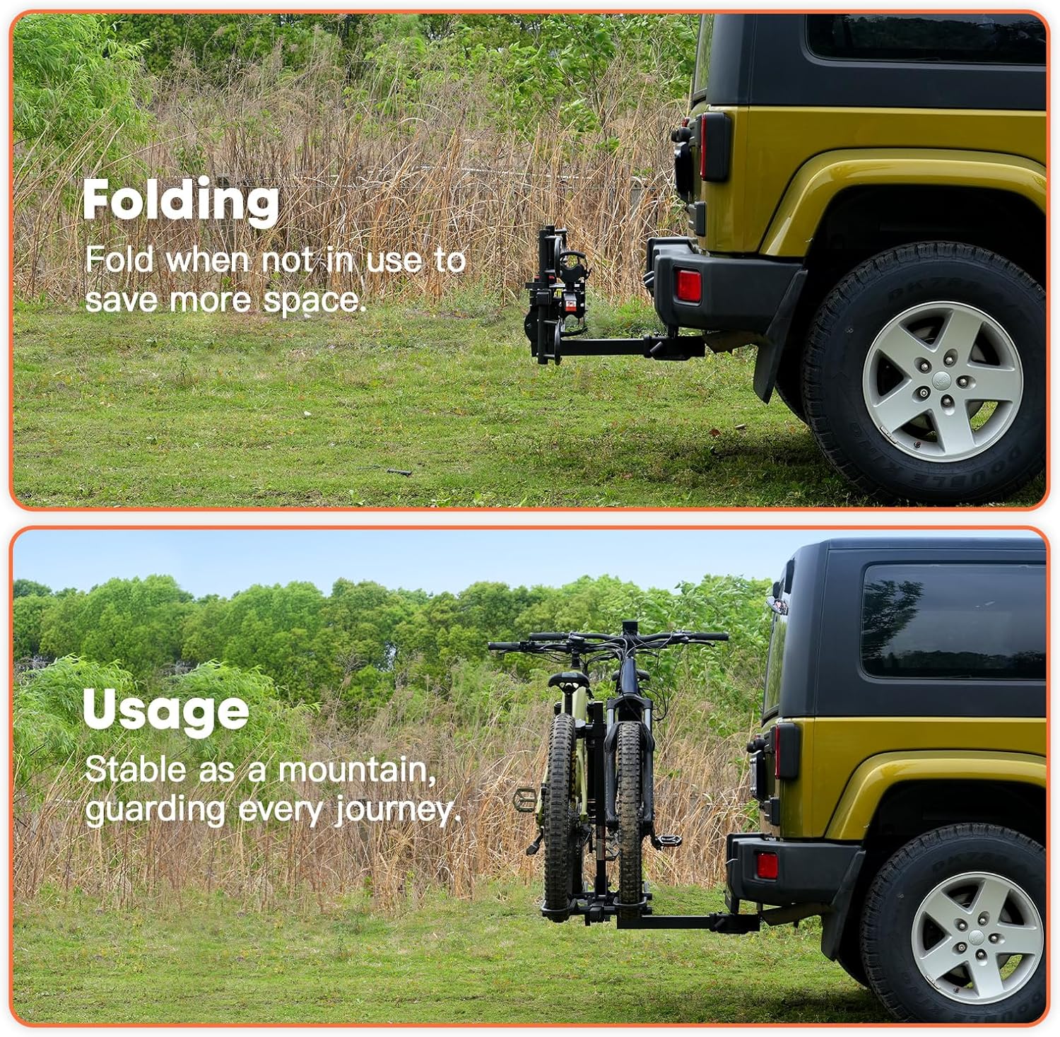 Cyberrack E2 Hitch Ebike Rack with Ramp, 200 Lbs Capacity