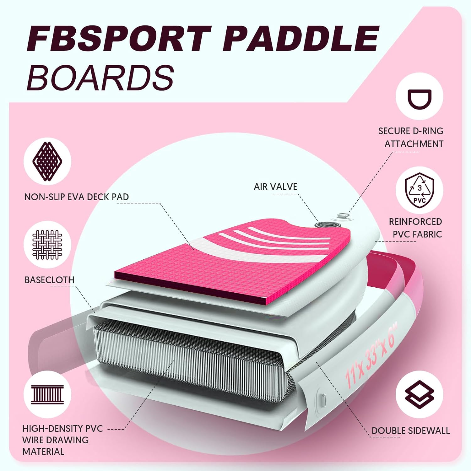 Premium Stand Up Paddle Board Yoga Board with Durable SUP Accessories & Carry Bag | Wide Stance Surf Control Non-Slip Deck Leash Paddle and Pump for Youth & Adult