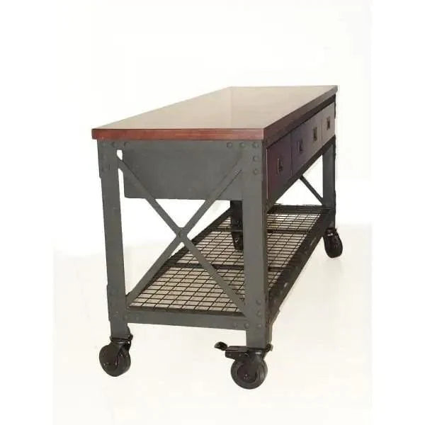 Building Products 72 in. 3-Drawers Rolling Industrial Workbench and Wood Top