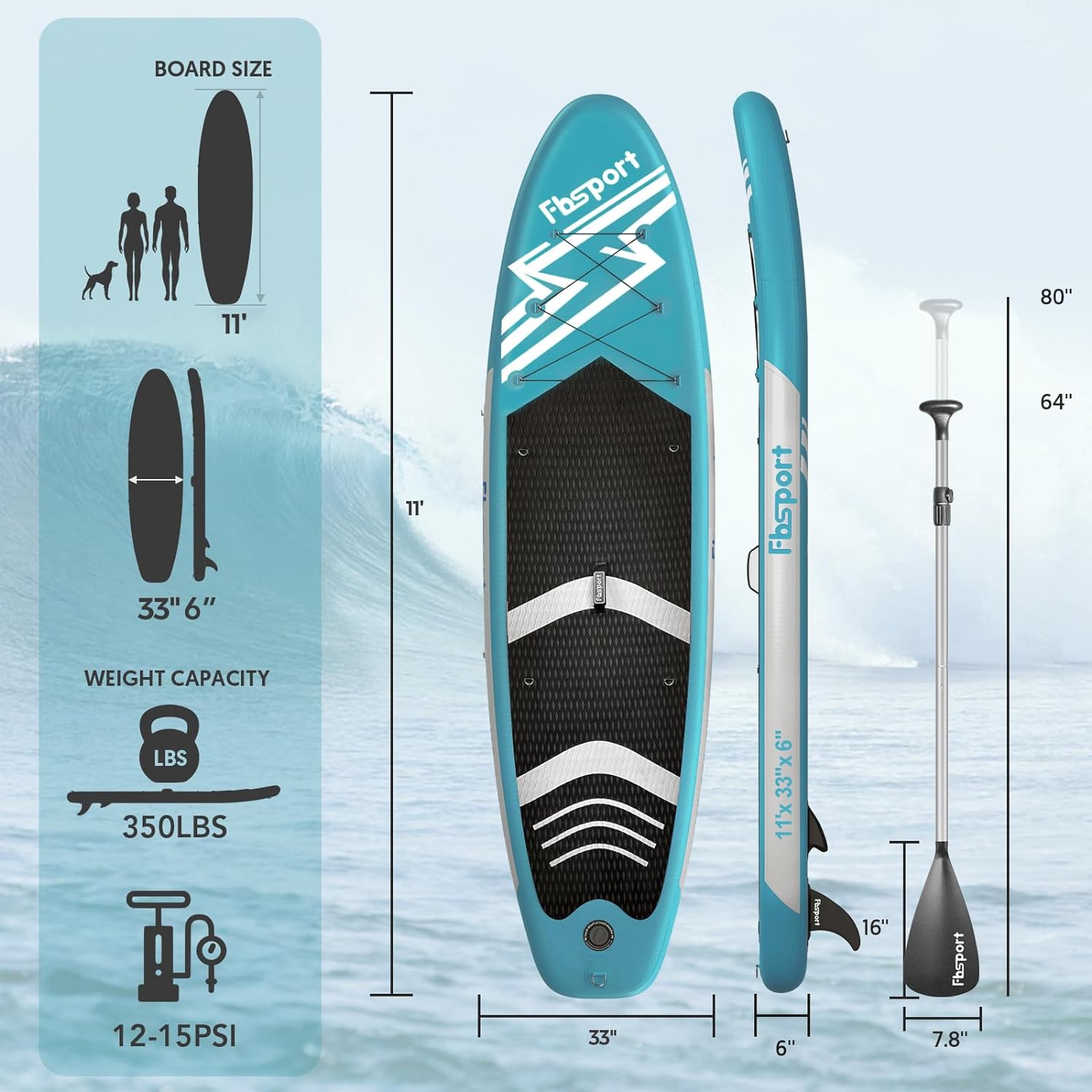 Premium Stand Up Paddle Board Yoga Board with Durable SUP Accessories & Carry Bag | Wide Stance Surf Control Non-Slip Deck Leash Paddle and Pump for Youth & Adult