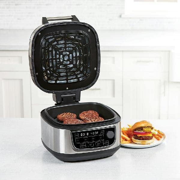 PowerXL Grill Air Fryer Combo Plus 6 QT 12 in 1 Indoor Slow Cooker, Roast, Bake, 1550 Watts, Stainless Steel Finish : Home &amp; Kitchen