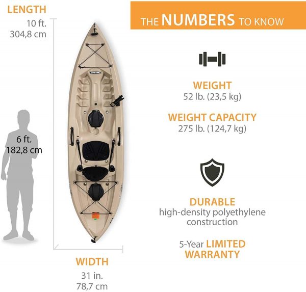 2025 Lifetime 90806 Tamarack Angler 100 Fishing Kayak C 2 Pack (Paddles Included)