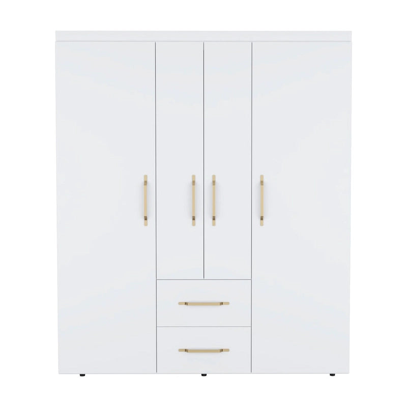Bariloche Armoire with Hanging Rods, Shelves, 2 Drawers