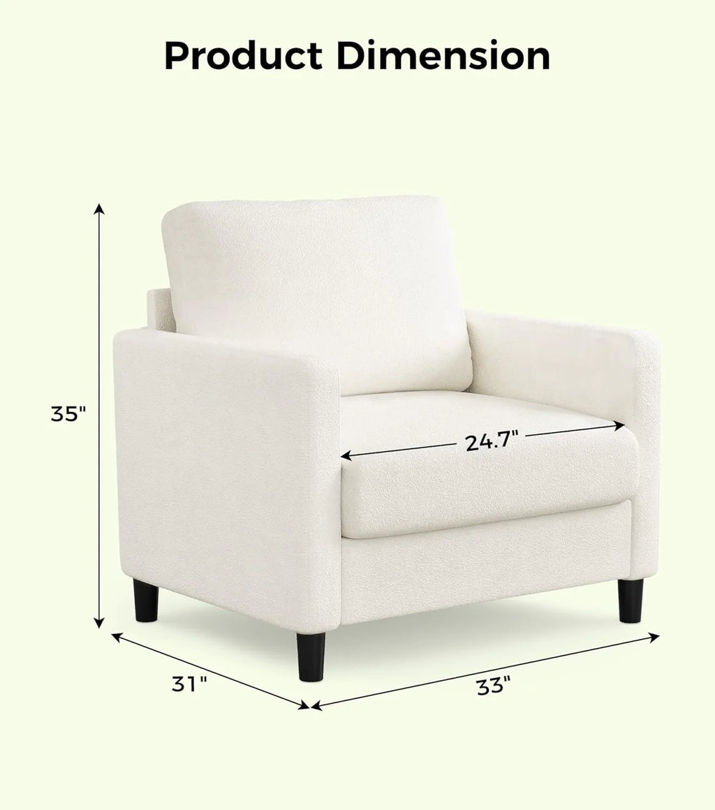 Loveseat Sofa 51" Love Seat Comfy Corduroy Small Loveseat Small Spaces Tool-Free Setup Couch