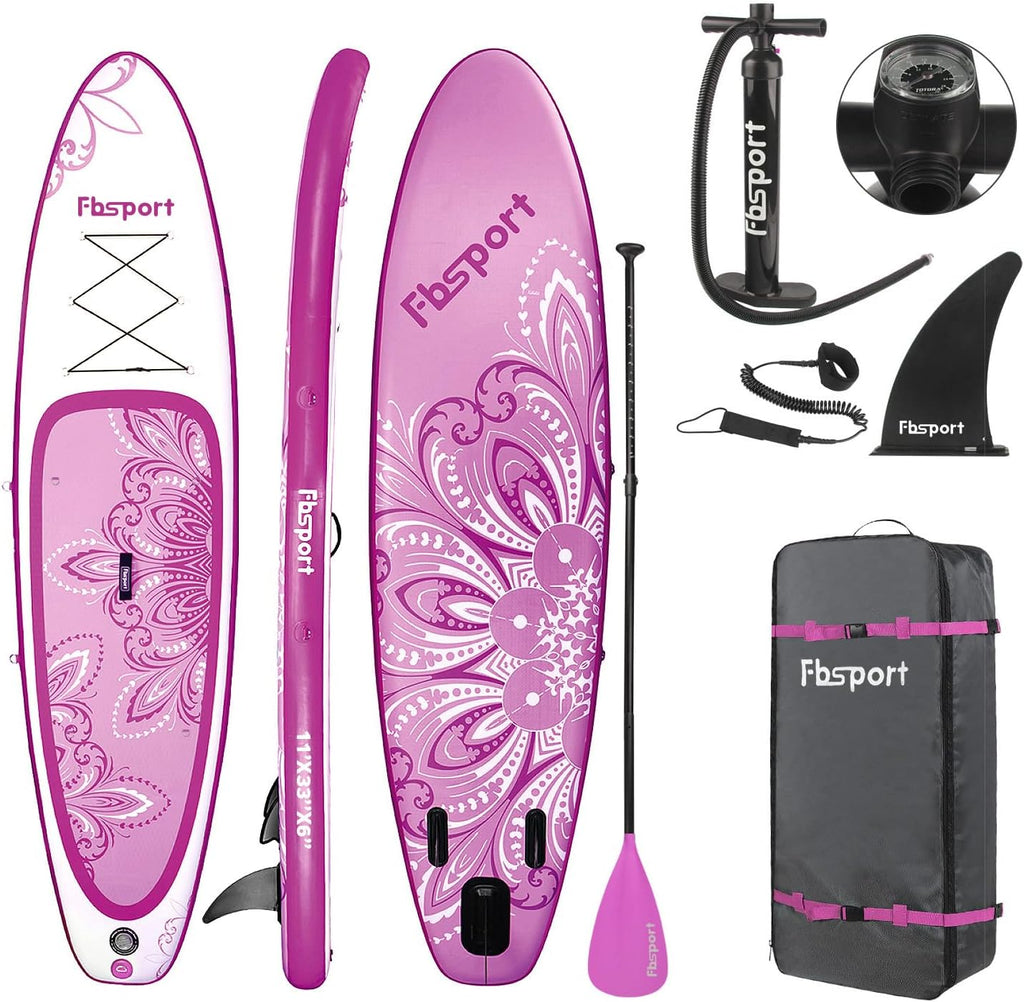 Premium Stand Up Paddle Board Yoga Board with Durable SUP Accessories & Carry Bag | Wide Stance Surf Control Non-Slip Deck Leash Paddle and Pump for Youth & Adult