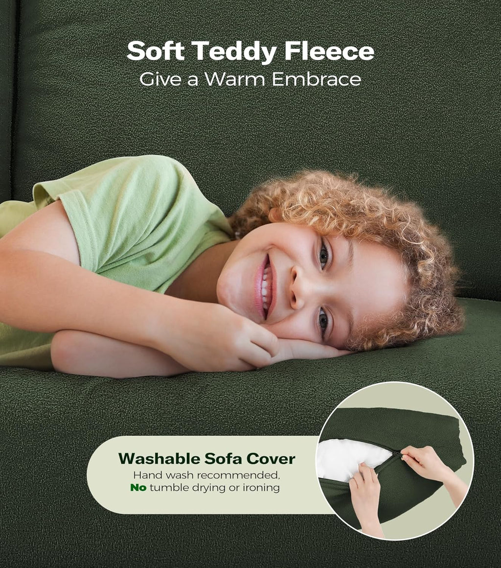 Loveseat Sofa 51" Love Seat Comfy Corduroy Small Loveseat Small Spaces Tool-Free Setup Couch