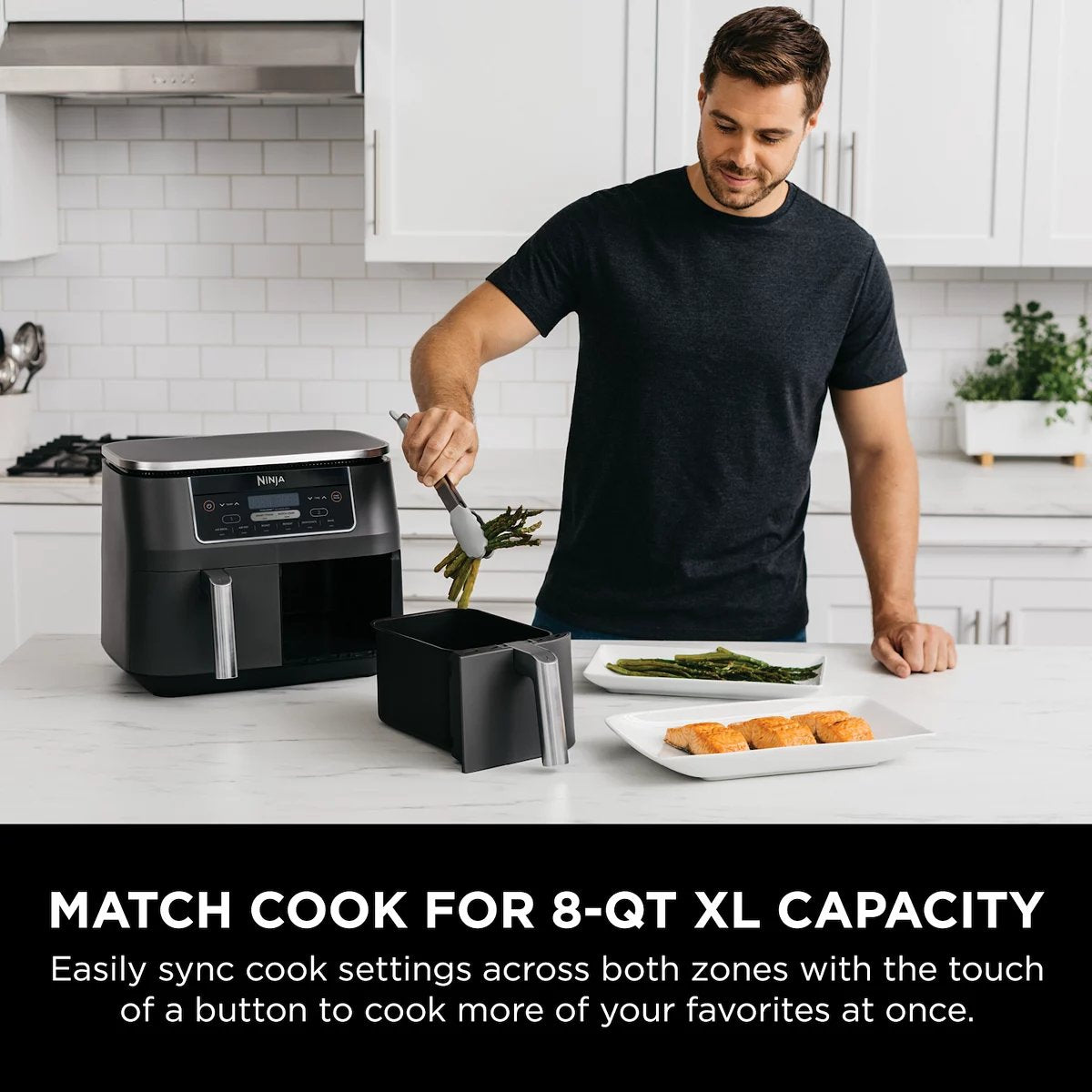 2025 Ninja Foodi 8 qt. Original Dualzone, 2-Basket Air Fryer with 6 Functions