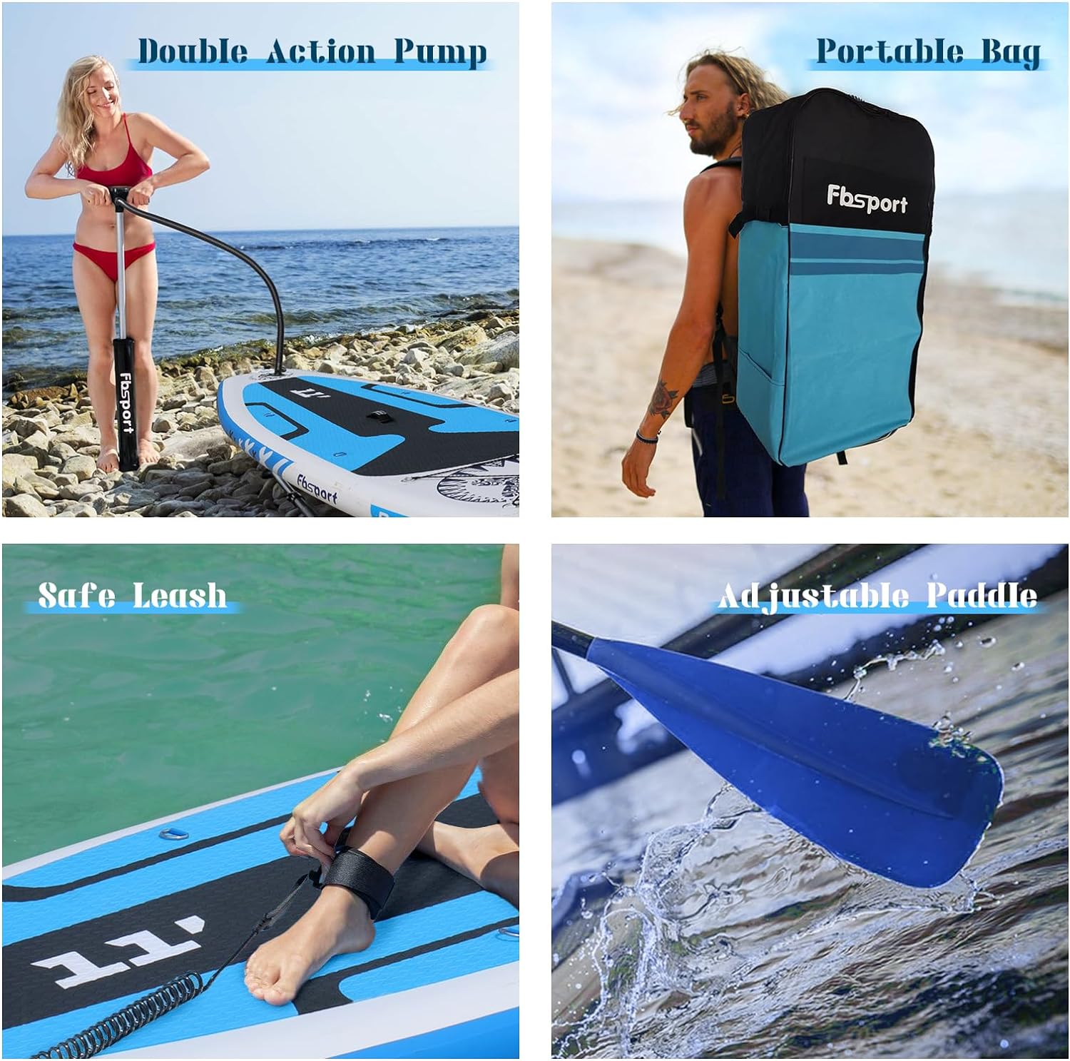 Premium Stand Up Paddle Board Yoga Board with Durable SUP Accessories & Carry Bag | Wide Stance Surf Control Non-Slip Deck Leash Paddle and Pump for Youth & Adult