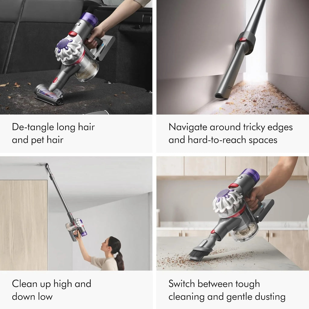 Dyson V8 Cordless Vacuum, Cleans Hard Floors and Carpets, Detangles, Converts to Handheld, 115AW, 2 Power Modes, Up to 40 Minutes鹿