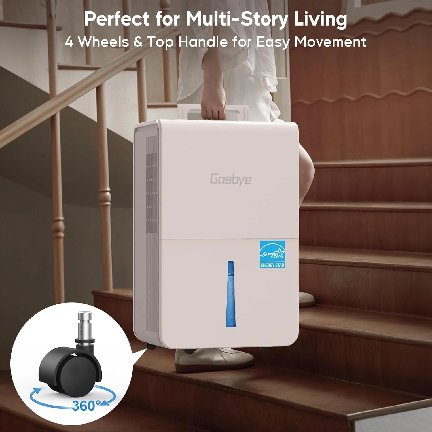 4500 Sq.Ft. Most Efficient Energy Star 2024 Dehumidifier for Basement with Drain Hose, Max 115 Pints/D Dehumidifier for Large Room, [45dB Quiet Compressor], Easy Drainage, Auto-restart, Black