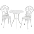 Yaheetech 3-Piece Aluminum Patio Bistro Table Set Antique Chair Sets