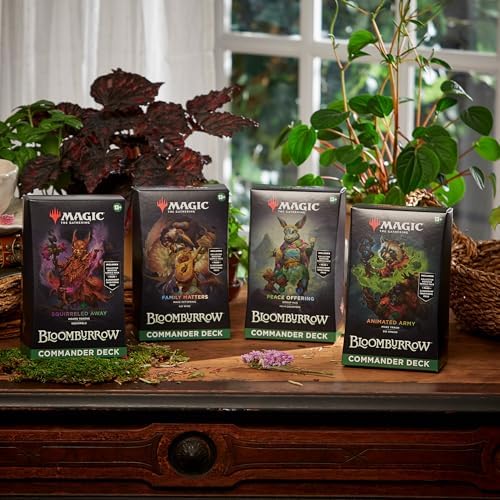 2025 The Gathering Bloomburrow Commander Deck Bundle – Includes All 4 Decks (Animated Army  Family Matters  Peace Offering  and Squirreled Away)