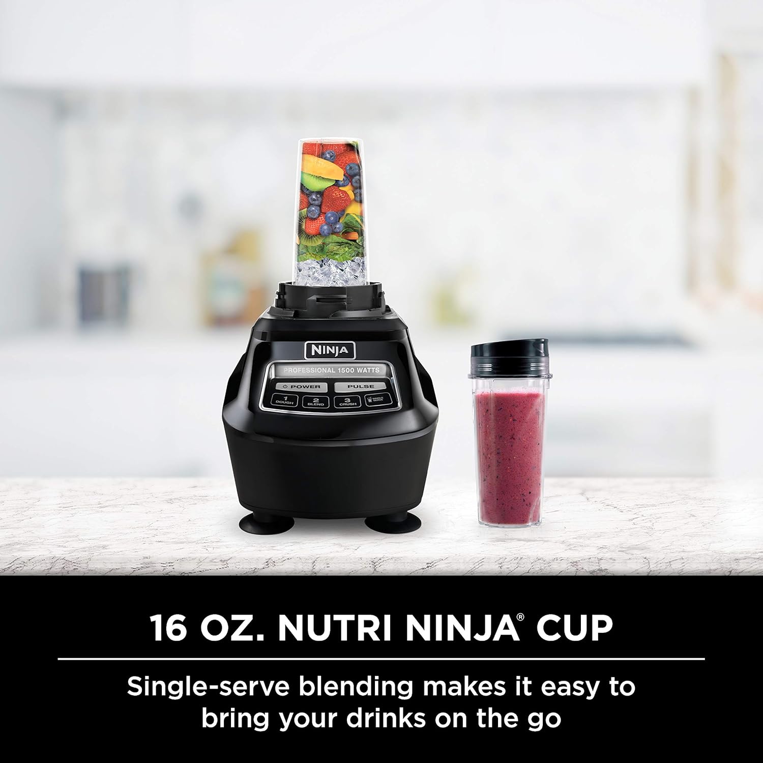 2025 BL770 Mega Kitchen System, 1500W Blender & Processor, 72oz Pitcher, 64oz Bowl, 16oz To-Go Cups, Black
