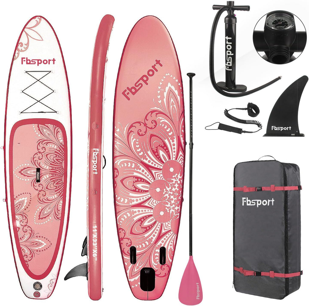 Premium Stand Up Paddle Board Yoga Board with Durable SUP Accessories & Carry Bag | Wide Stance Surf Control Non-Slip Deck Leash Paddle and Pump for Youth & Adult