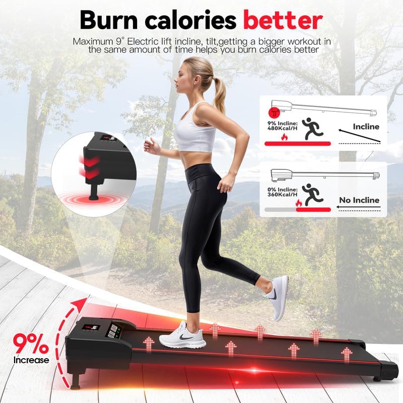 Walking Vibration Pad with APP, 3 in 1 Under Desk Treadmill, 2.5HP Low Noise Walking Treadmill Pad with Remote Control,Portable Treadmills for Home Office