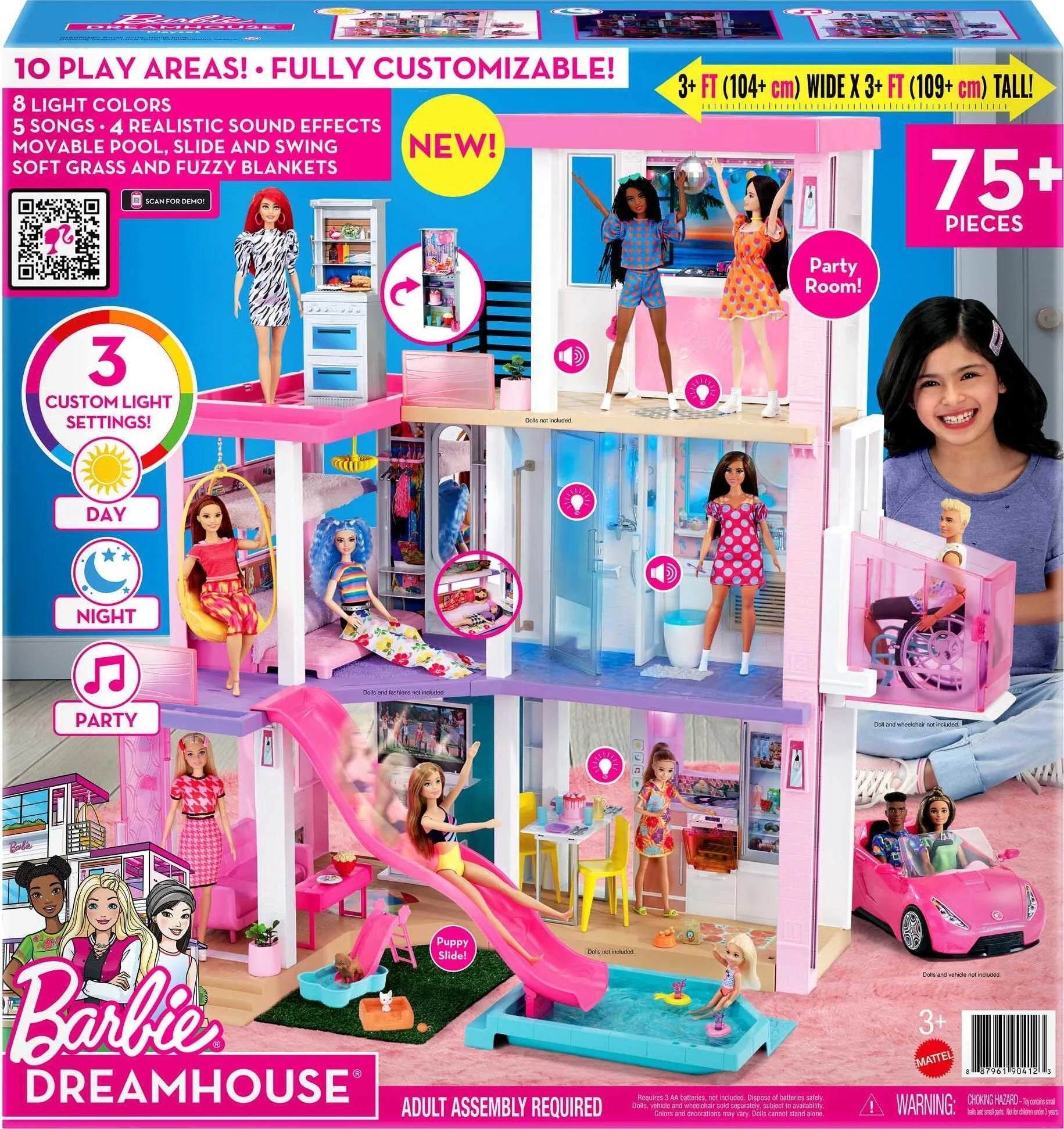 Barbie DreamHouse Playset with 10 Play Areas 75+ Furniture & Accessories Lights & Sounds