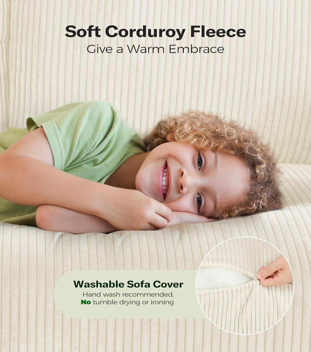 Loveseat Sofa 51" Love Seat Comfy Corduroy Small Loveseat Small Spaces Tool-Free Setup Couch