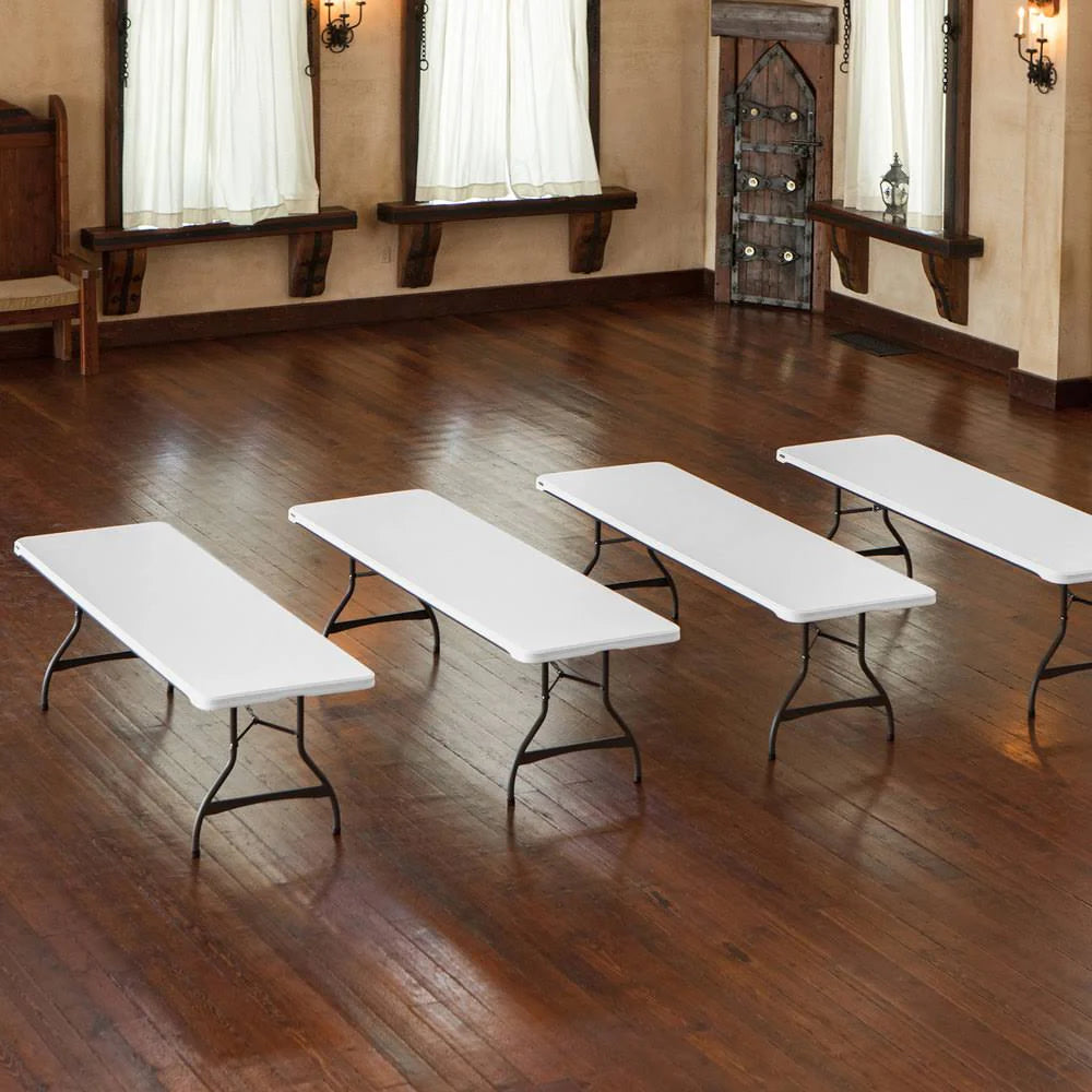 2025 Lifetime 4-Pack Commercial Stacking 8 ft Folding Table - White (80344)