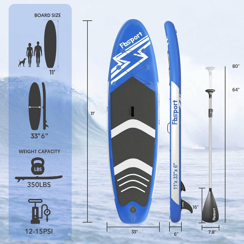 Premium Stand Up Paddle Board Yoga Board with Durable SUP Accessories & Carry Bag | Wide Stance Surf Control Non-Slip Deck Leash Paddle and Pump for Youth & Adult