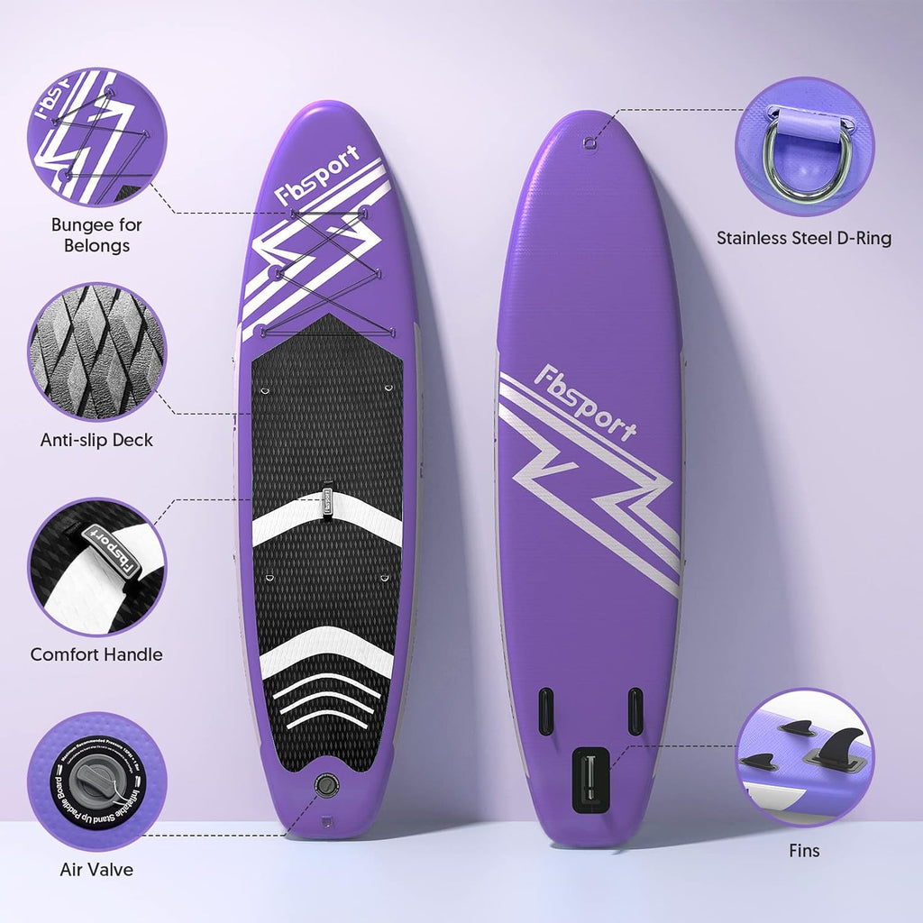 Premium Stand Up Paddle Board Yoga Board with Durable SUP Accessories & Carry Bag | Wide Stance Surf Control Non-Slip Deck Leash Paddle and Pump for Youth & Adult
