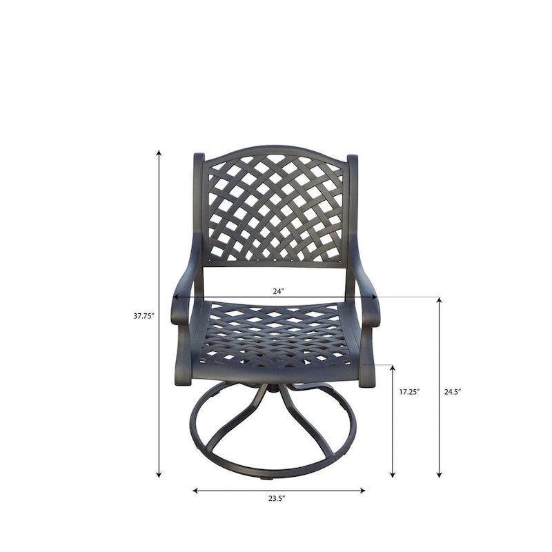 Nassau 11-Piece Patio Dining Set (with 2 Swivel Rockers) and 42 x 92 / 42 x 120  Rectangular Extension Dining Table