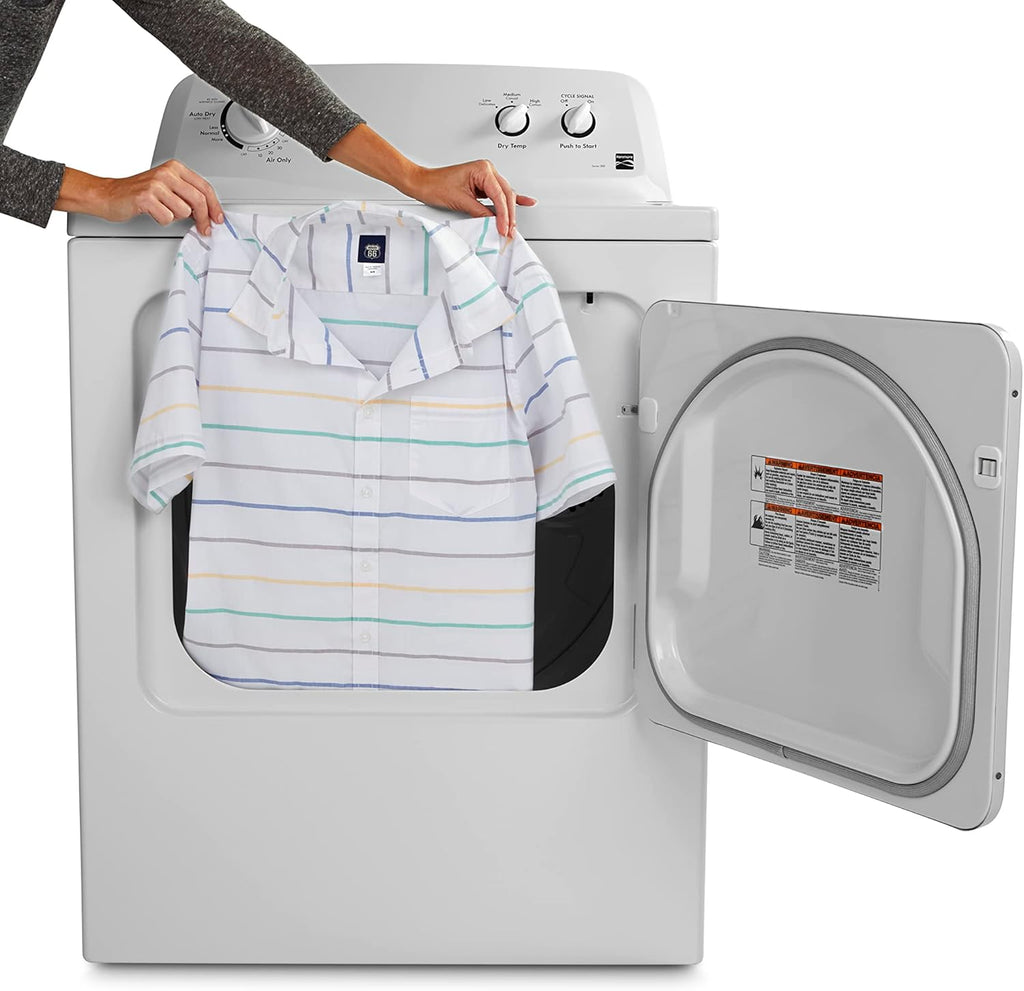 2025 29′′ Front Load Electric Dryer with Wrinkle Guard and 7.0 Cubic Ft. Total Capacity, White