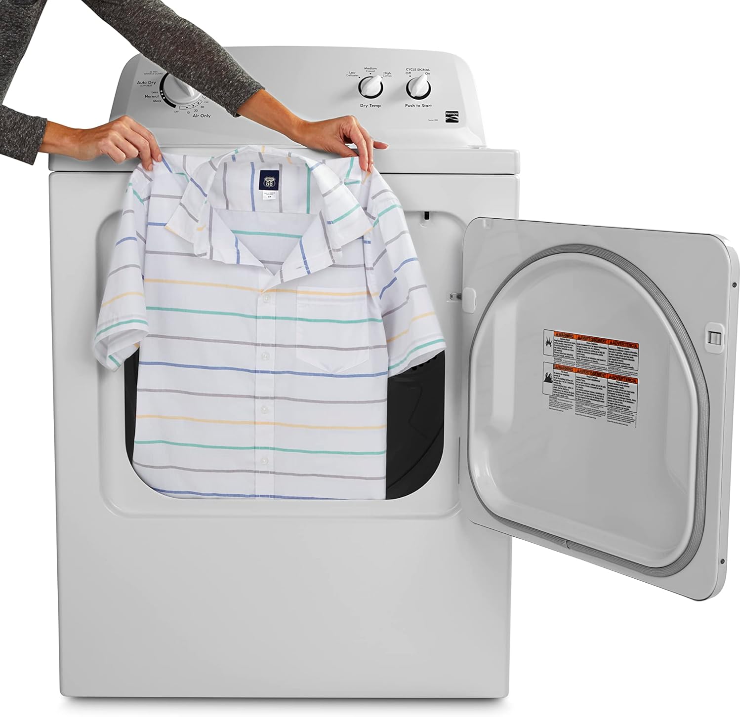 2025 29′′ Front Load Electric Dryer with Wrinkle Guard and 7.0 Cubic Ft. Total Capacity, White