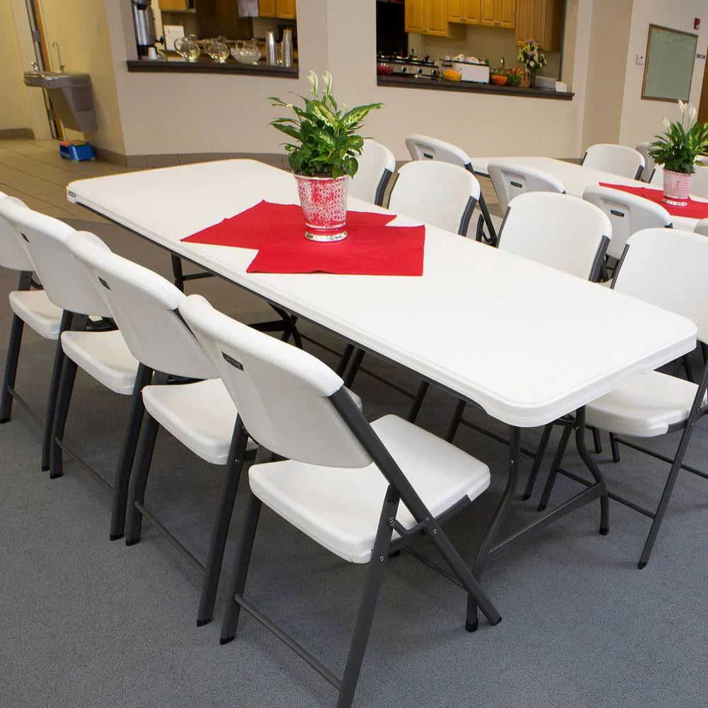 2025 Lifetime 4-Pack Commercial Stacking 8 ft Folding Table - White (80344)