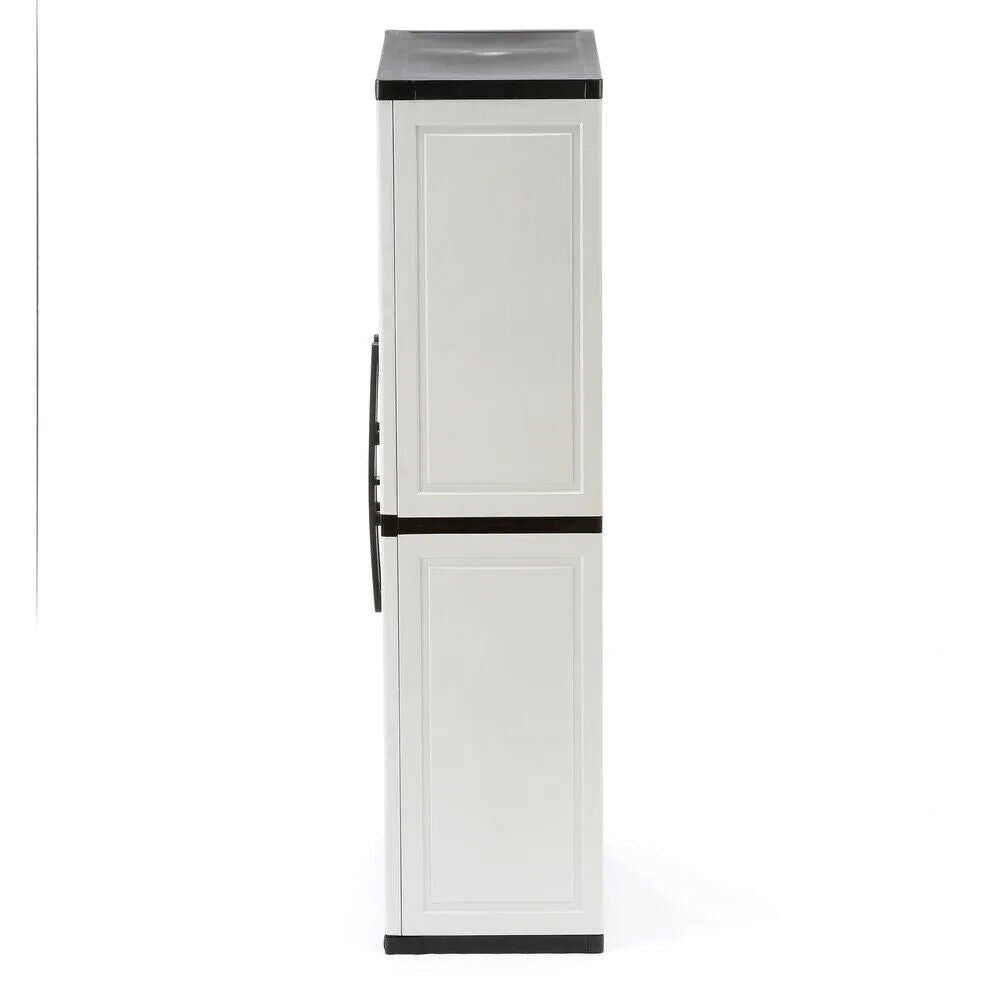 2025 Gray Plastic Freestanding Garage Cabinet, 35′′W x 71′′H x 18′′D, with Adjustable Shelves and Lockable Doors