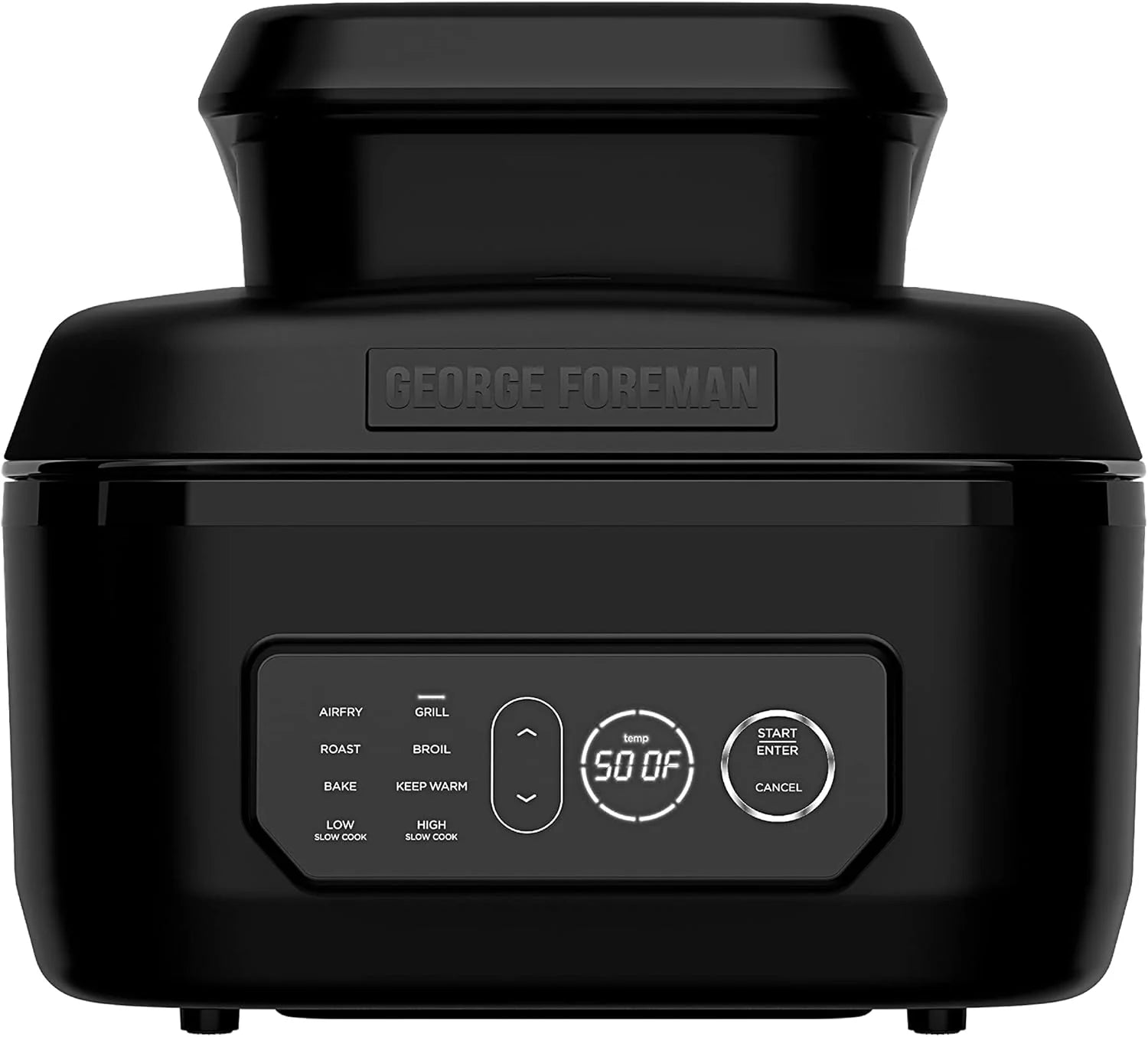 George Foreman Beyond Grill锟�?7-in-1 Electric Indoor Grill with Air Fry Technology, MCAFD800D, Black, Large