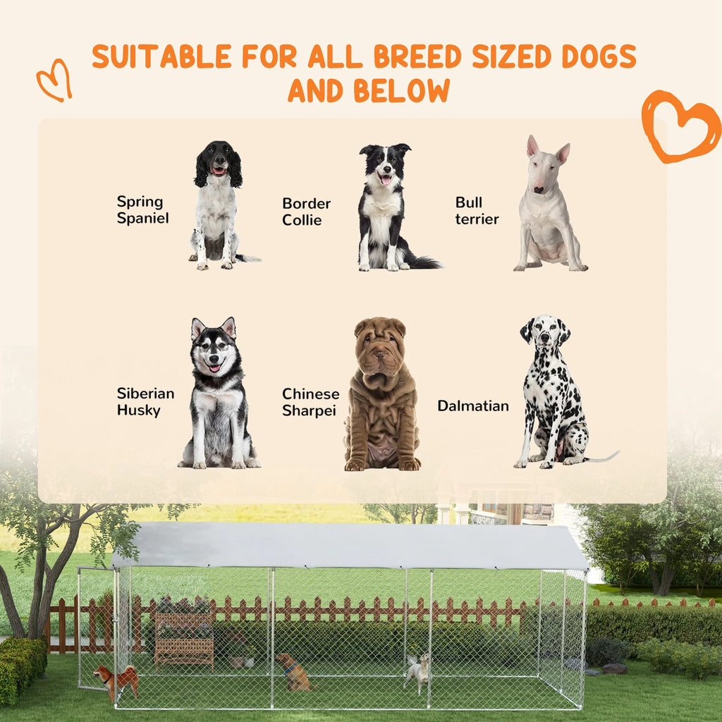 2025 PawHut 19.7' x 7.5' x 7.5' Outdoor Dog Kennel W/ Waterproof Roof