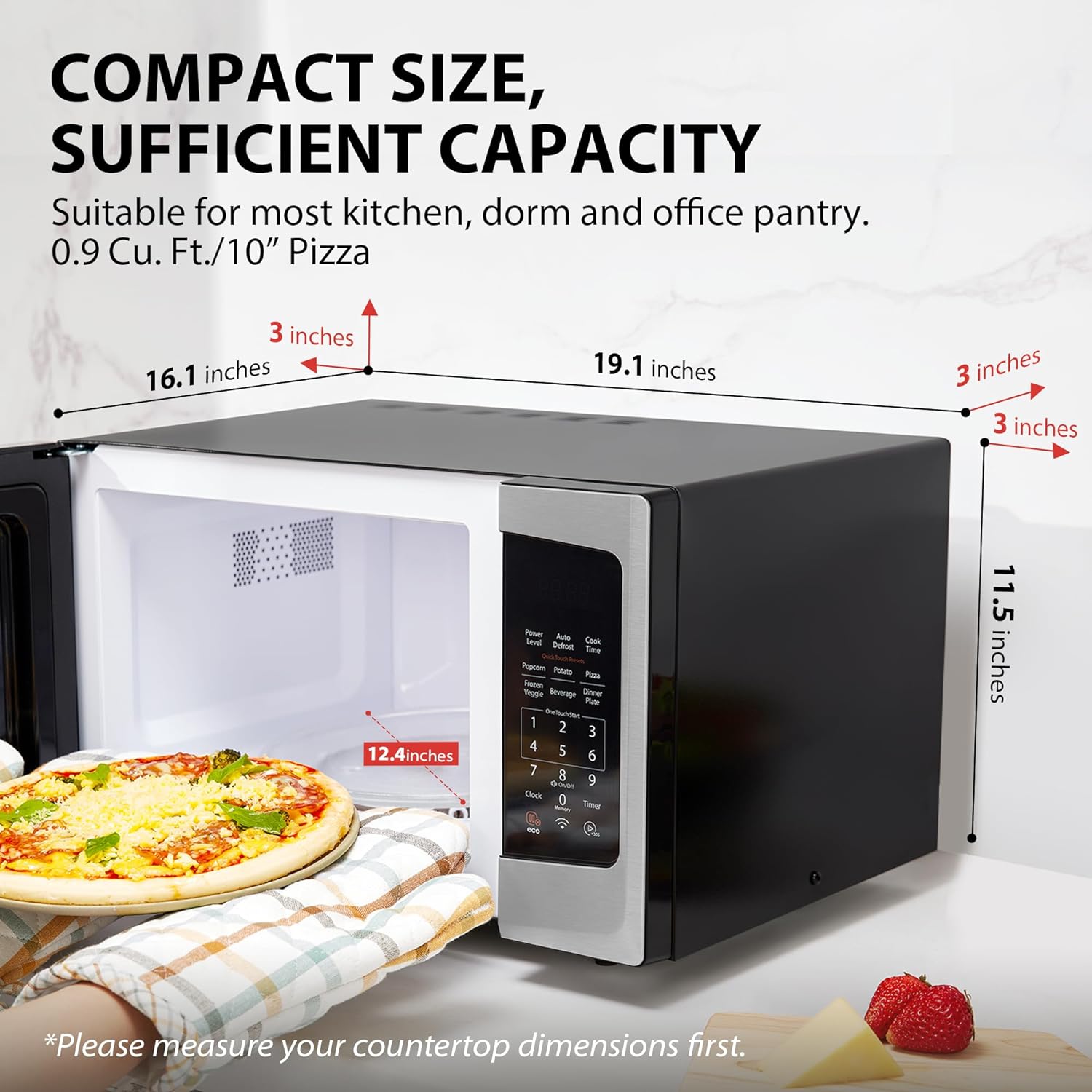 TOSHIBA 4-in-1 ML-EC42P(SS) Countertop Microwave Oven, Smart Sensor, Convection, Air Fryer Combo, Mute Function, Position Memory 13.6′′ Turntable, 1.5 Cu Ft, 1000W, Silver