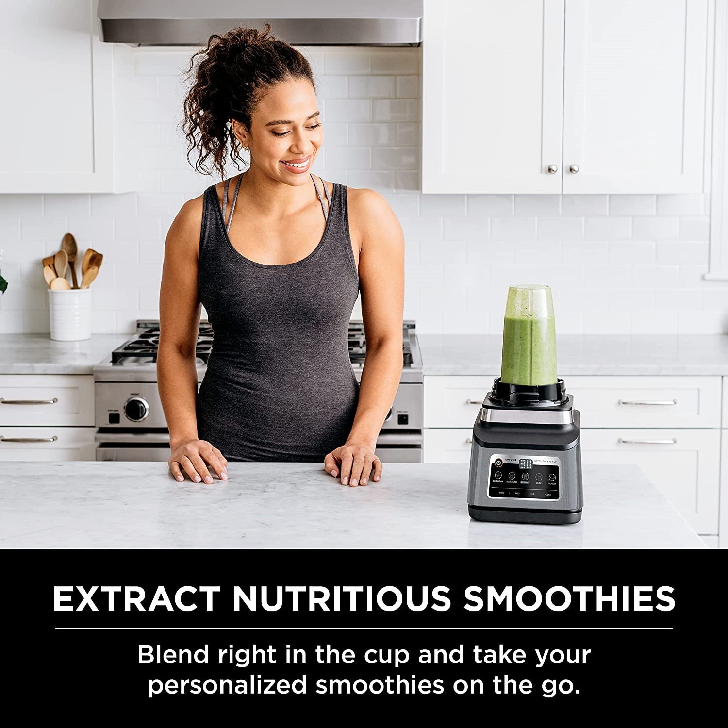 Mega Kitchen System 72 oz. Pitcher 8-Cup Food Processor 16 oz. Single Serve Cup 1500-Watt Black
