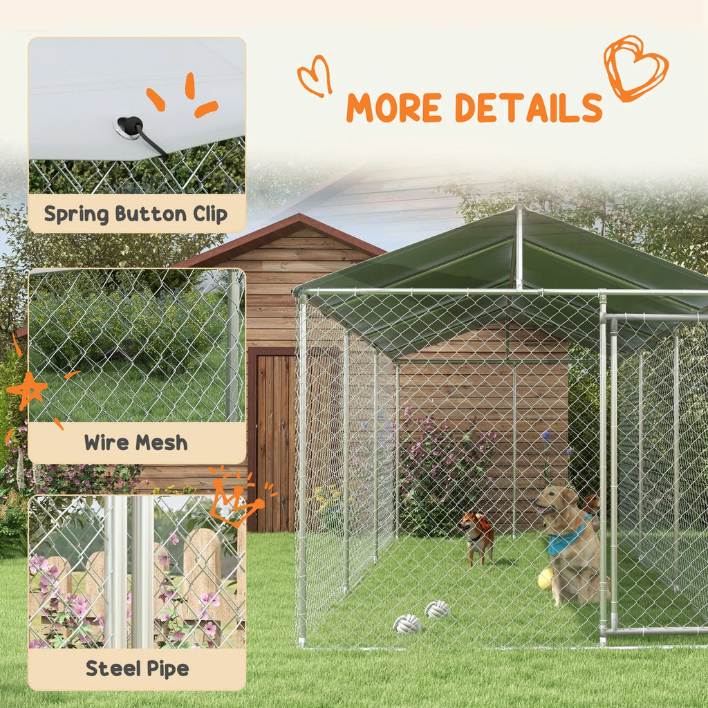 2025 PawHut 19.7' x 7.5' x 7.5' Outdoor Dog Kennel W/ Waterproof Roof
