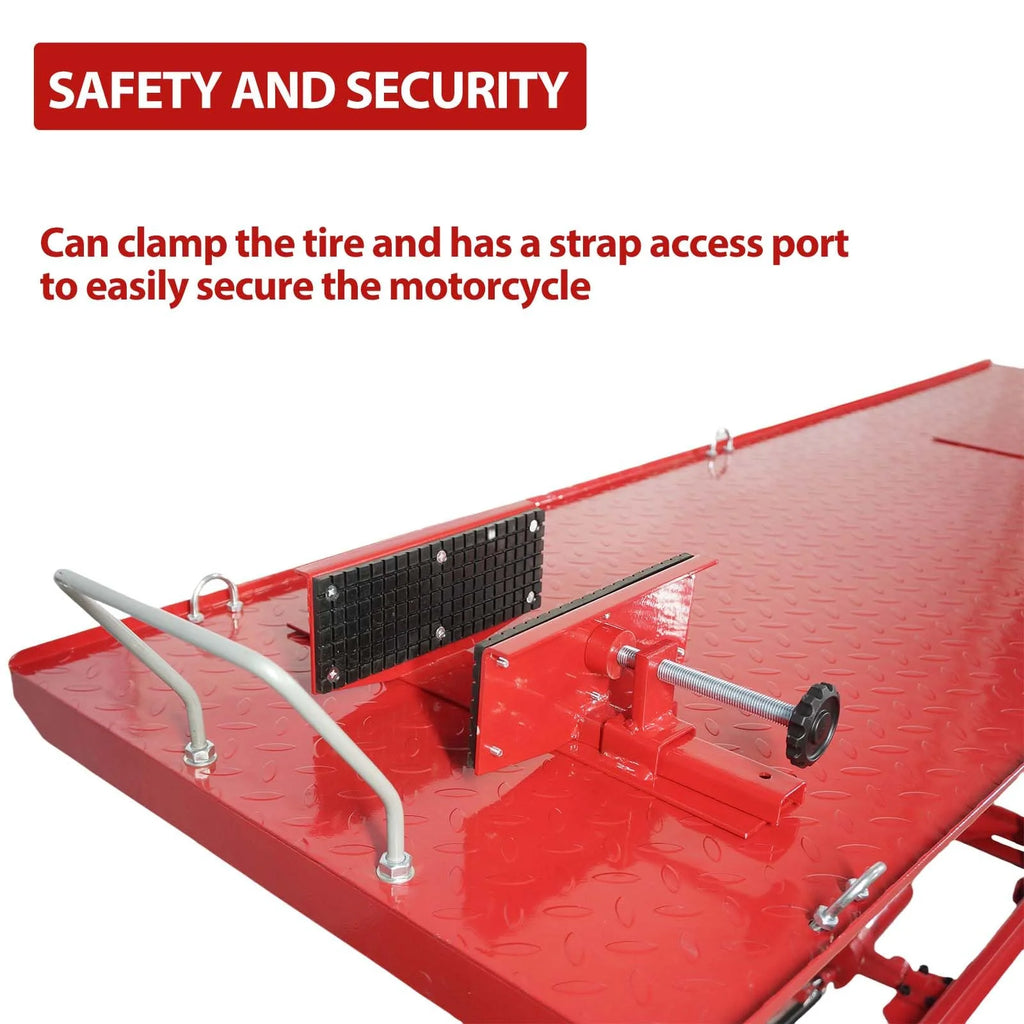 Hydraulic Motorcycle Lift - 1000lbs Capacity, Lift Hoist, Jack Stand, for Mechanics, Workshops, Homes