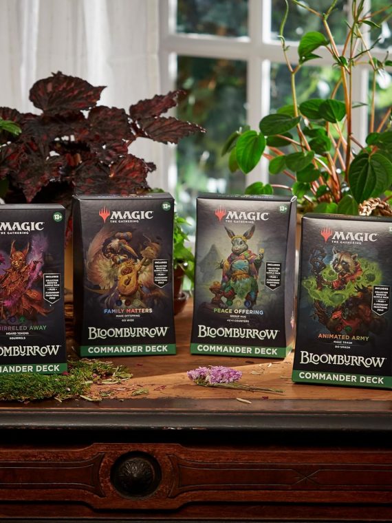 2025 The Gathering Bloomburrow Commander Deck Bundle – Includes All 4 Decks (Animated Army  Family Matters  Peace Offering  and Squirreled Away)