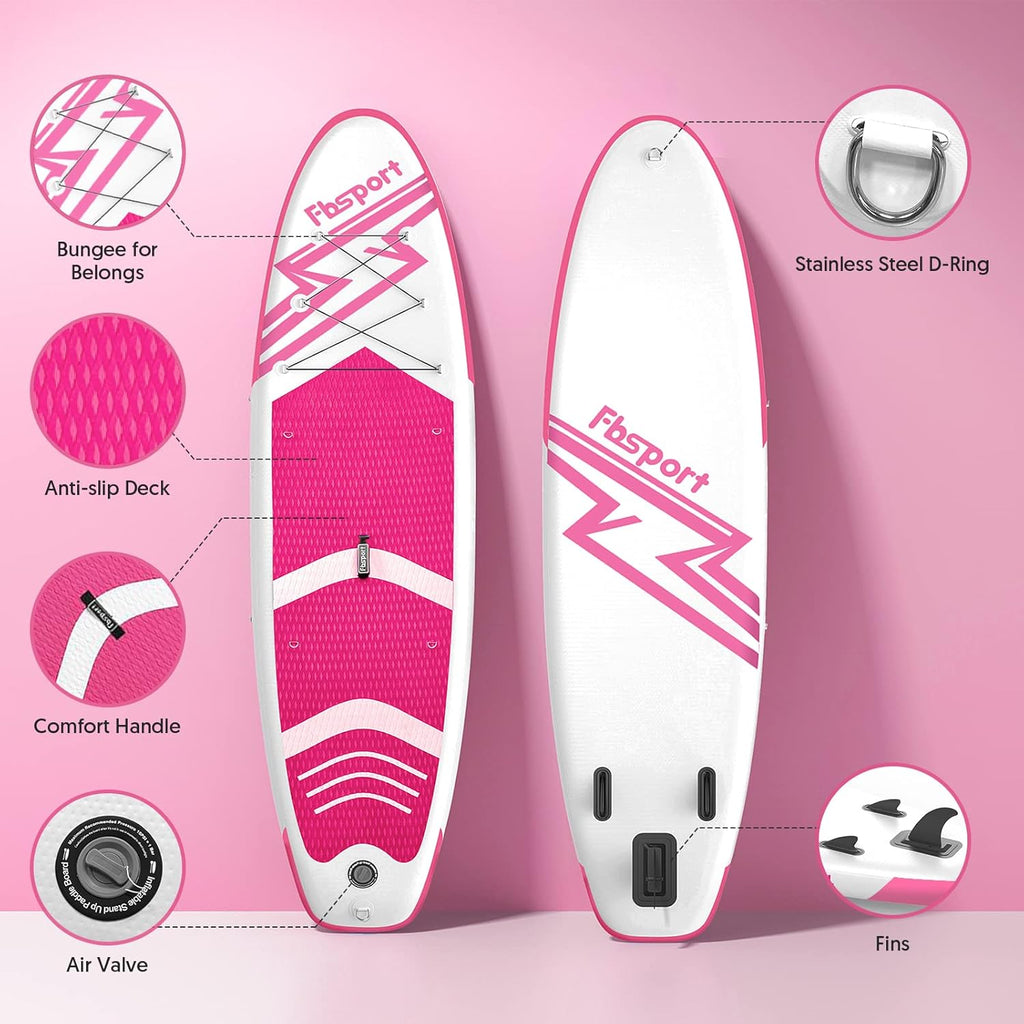 Premium Stand Up Paddle Board Yoga Board with Durable SUP Accessories & Carry Bag | Wide Stance Surf Control Non-Slip Deck Leash Paddle and Pump for Youth & Adult