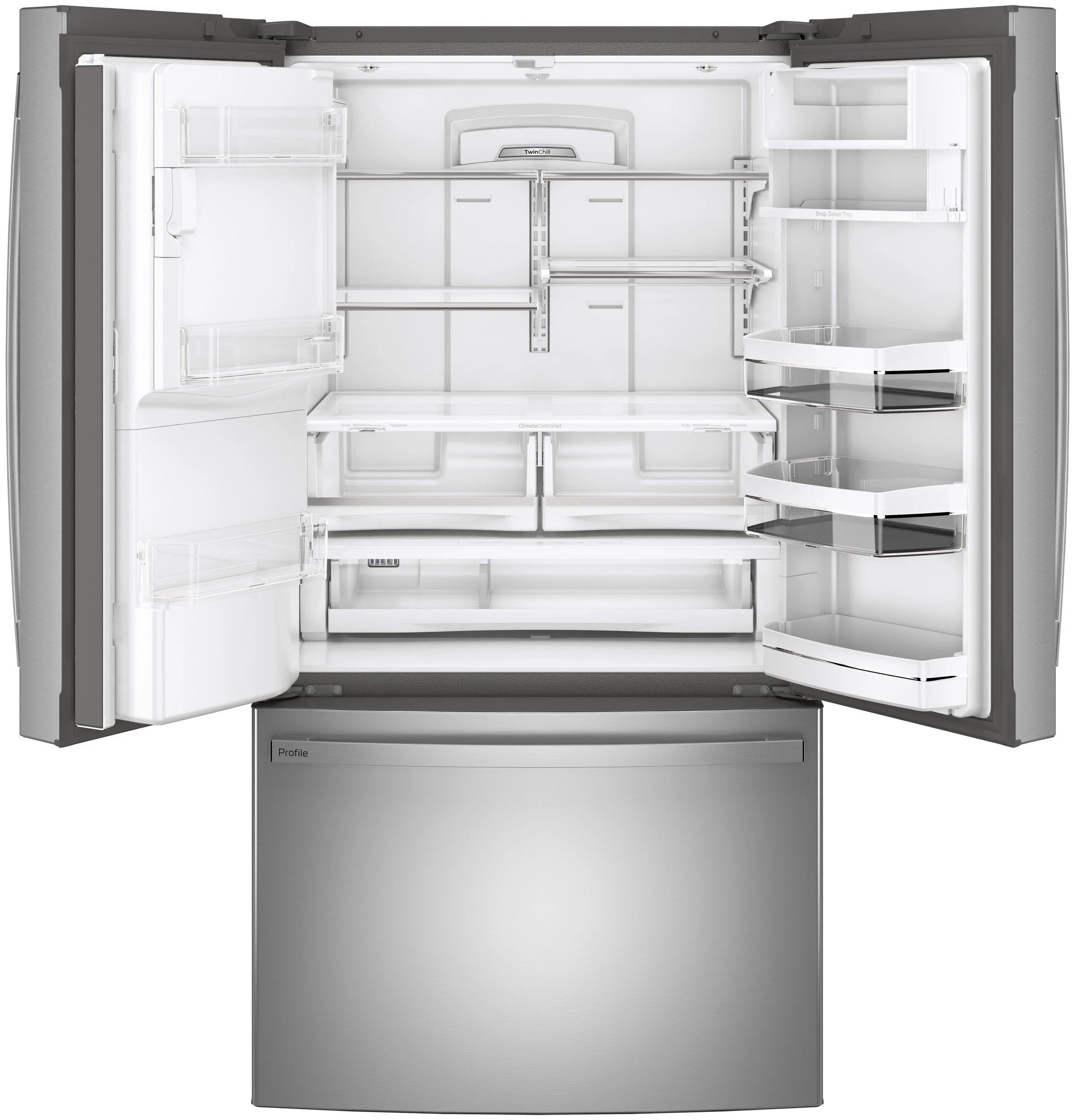 2025 GE ProfileTM Series ENERGY STAR® 27.7 Cu. Ft. Fingerprint Resistant French-Door Refrigerator with Hands-Free AutoFill
